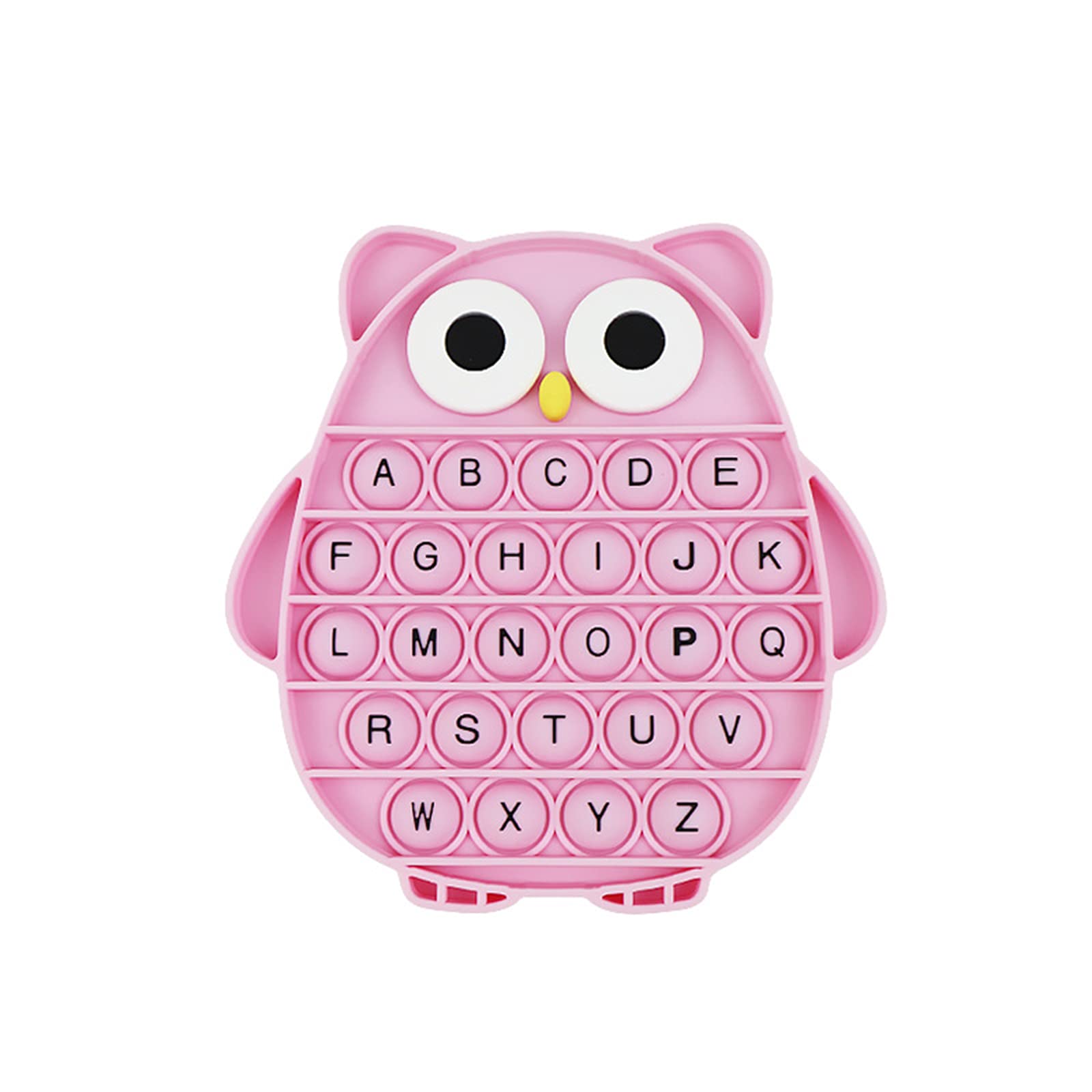 Push Pop Bubble Fidget Sensory Toy, Silicone Stress Relief Popping Toy, ABC Alphabet Owl Shaped Educational Learning Tools for Toddlers Kids Students
