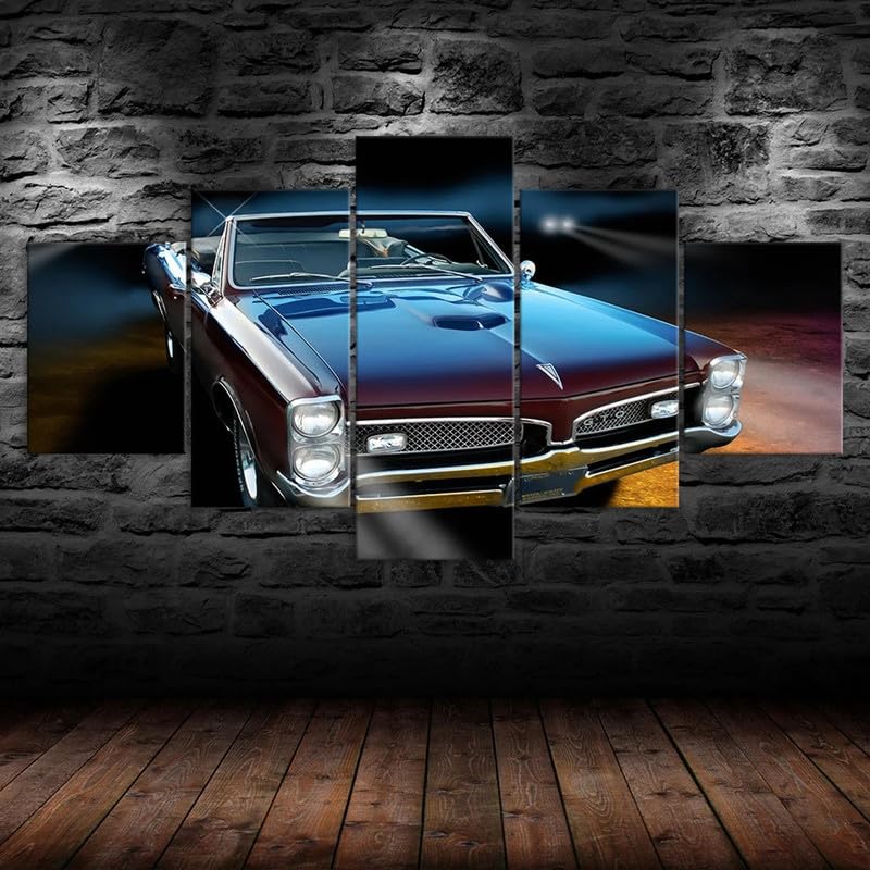 RAPSANI Mural 5 Piezas Pintura en Lienzo,5 Piezas Cuadros En Lienzos Coche de lujo Modular Moderna 5 Piezas,mural pared salon 3d decorativo pared,Listo para Colgar,gift xxl 100x55cm