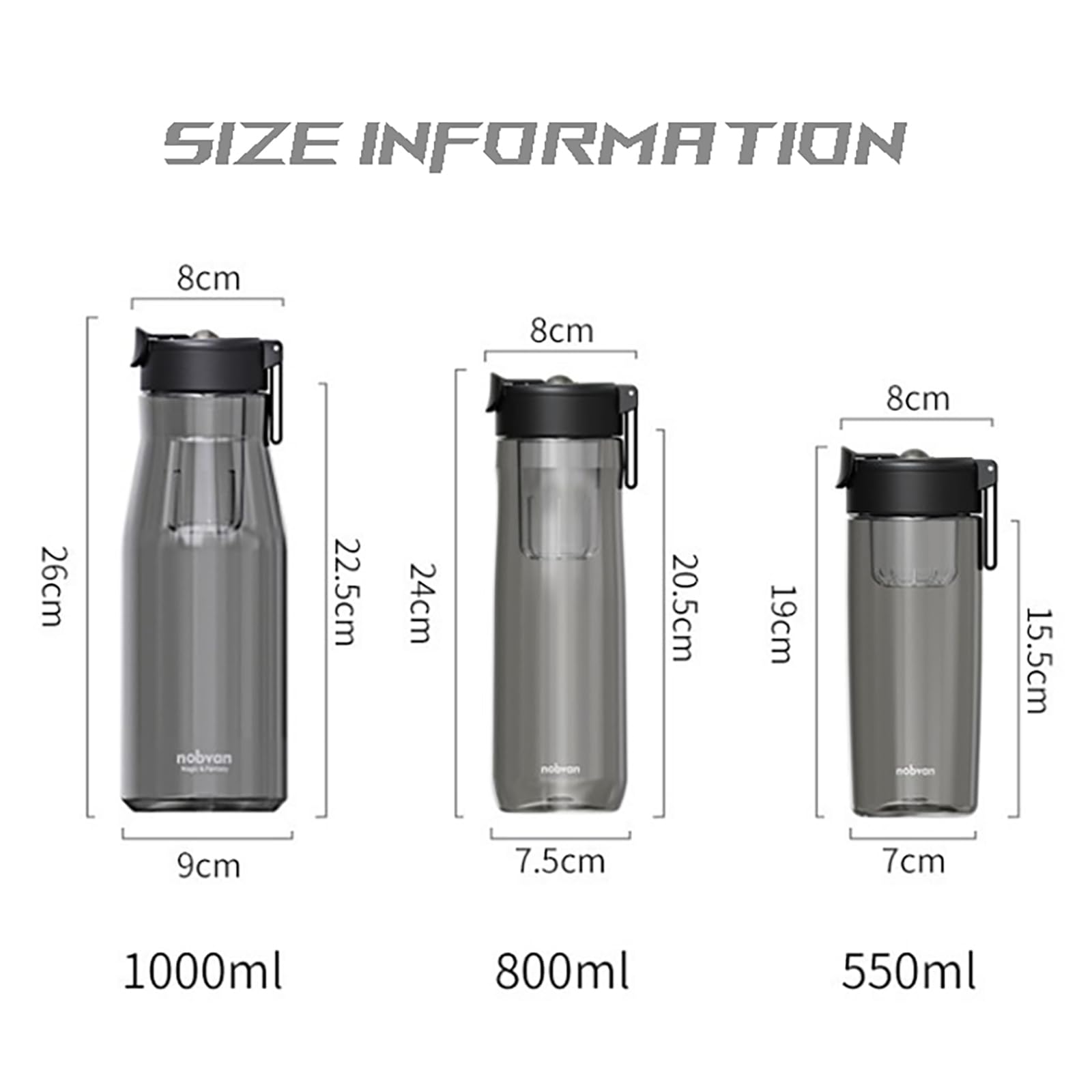 Teeflasche mit magnetischem Deckel Filter Tee-Wasser-Trennung Trinkbecher tragbare Glasteetasse Tee-Ei für losen Blatt-Tee Black 1200mL
