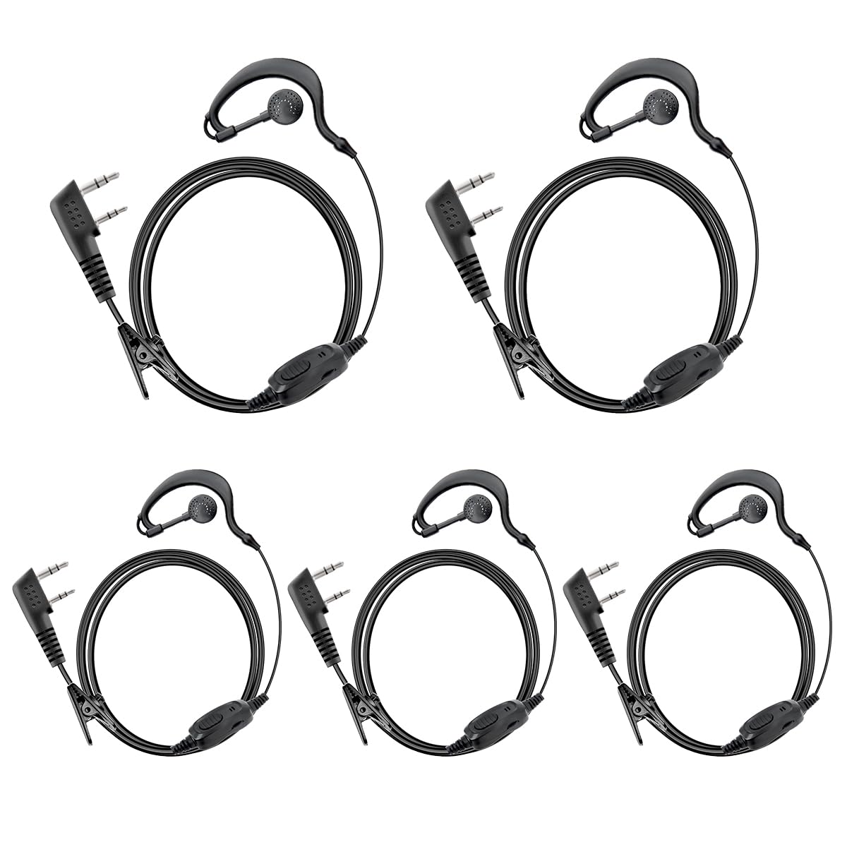 BAOFENG Walkie Talkies Volume Adjust Headset Earpiece with Mic,G Shape Compatible UV-5R Mini,5RM,BF-F8HP PRO,UV32,DM32,GM-15 PRO,GM21,K5PLUS,UV-5G