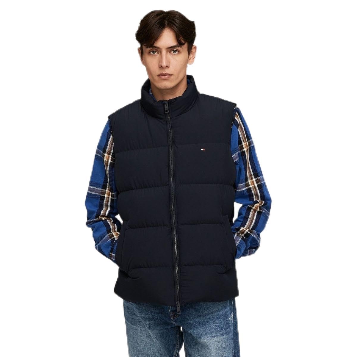 Tommy Hilfiger Men's Blue (Desert Sky) Down Vest Mw0mw37254 Vest, L