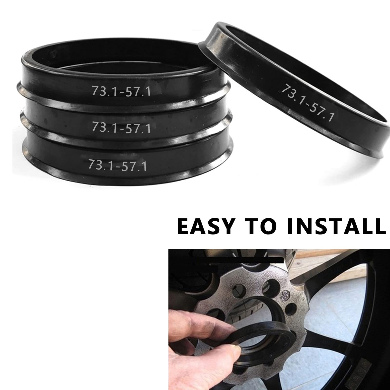 BEAMIT Set Of 4 Aluminum Alloy Hub Centric Rings - 78.1mm OD To 70.3mm ID, 10mm Thick, Rust-Resistant