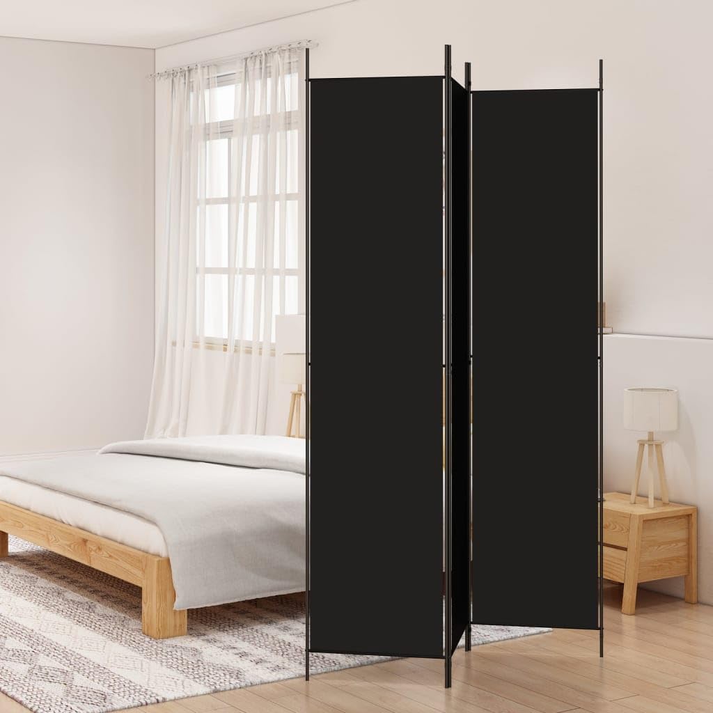 Paravent noir en tissu stable pour retrouver de l'intimité dans votre séjour