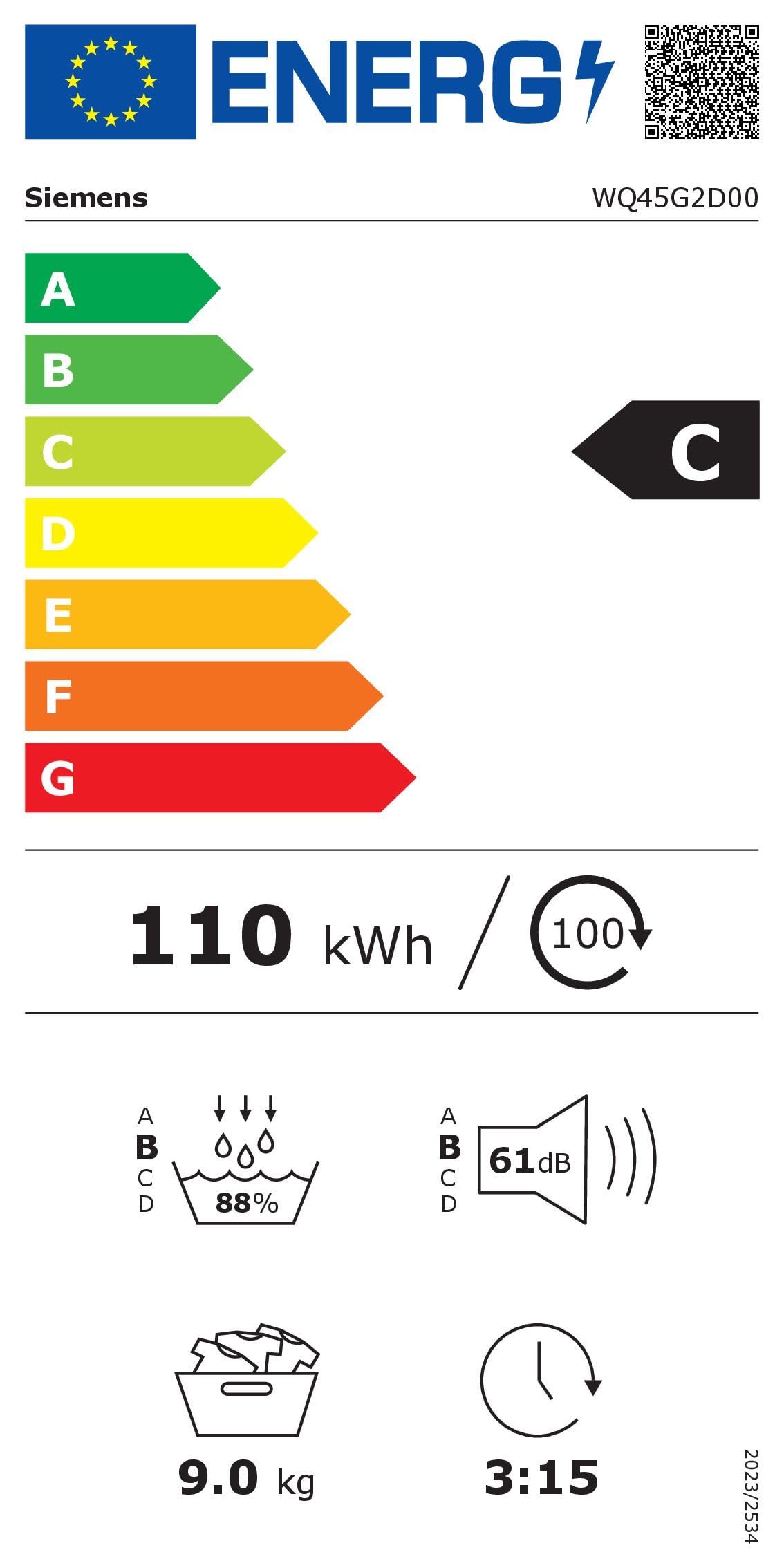 Siemens WQ45G2D00 iQ500 Wärmepumpen-Trockner 9 kg, speedPack - Zeit sparen, Selbstreinigender Kondensator, autoDry - schonendes und präzises Trocknen, Halbe Beladung