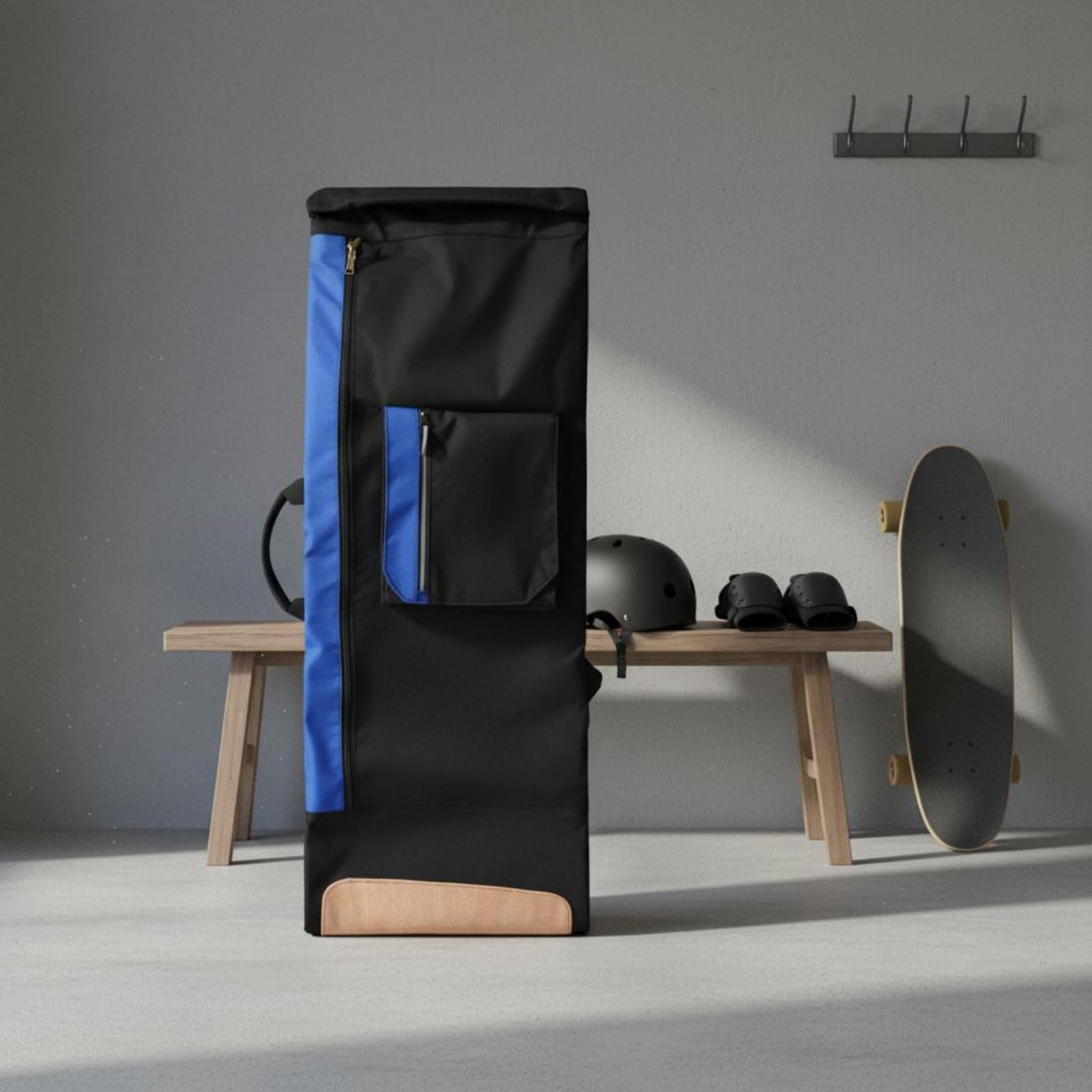 Sac de Rangement Skateboard Sac à Dos Porteur Housse Étui Rangement Transport Visibilité Accrue en Faible Luminosité et Protection Contre Intempéries