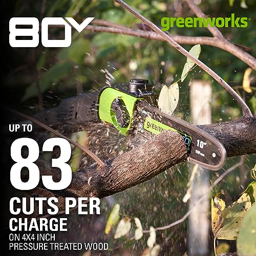 Greenworks PS80L210 80V 10 Inch Cordless Polesaw (Great For Pruning And Trimming Branches / 75+ Compatible Tools), 2.0Ah Battery And Charger Included thumb #2