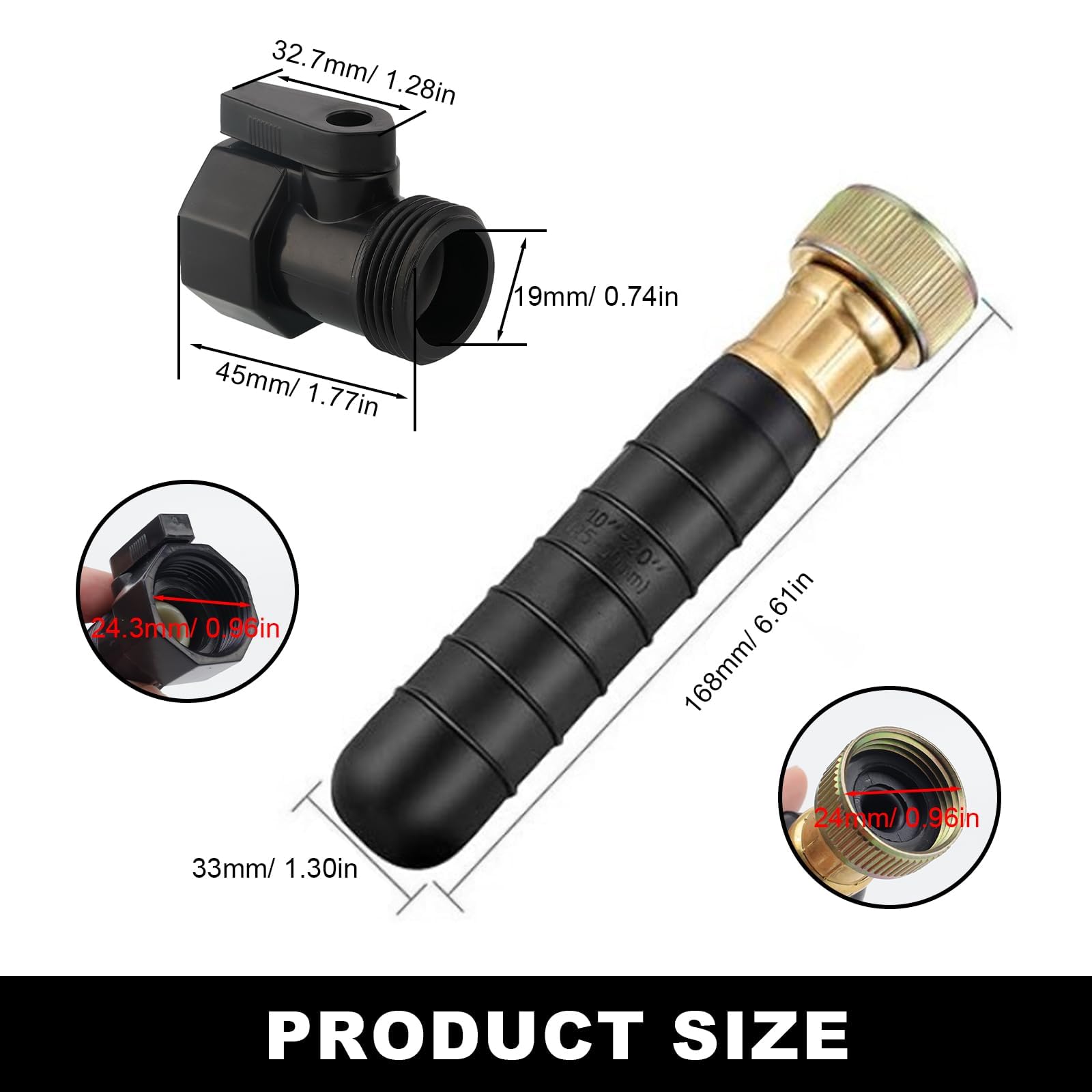 HASLED Sbloccatore per Tubi a Pressione, Ventosa in Gomma Nera con Valvola 3/4" - Compatibile 38-75mm per Lavandini, Docce e Scarichi