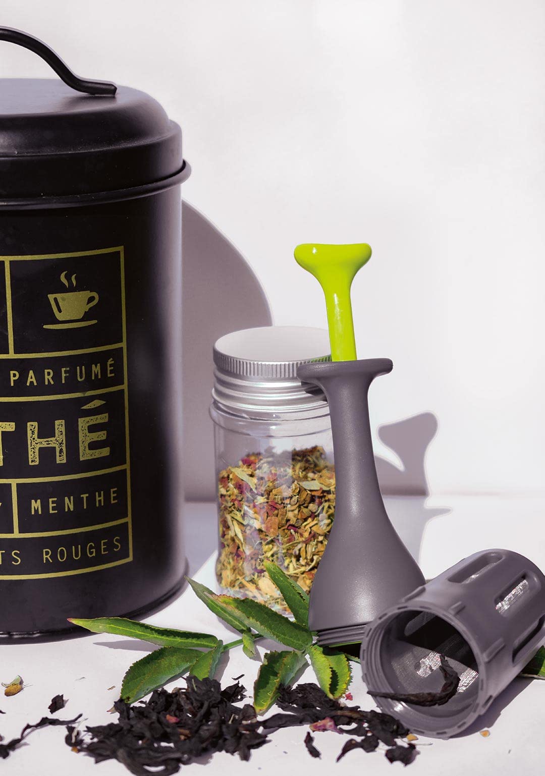 DETOXIMIX Infuseur Piston Thé Tisane Café – Filtre Réutilisable Sans Dépôt Écologique