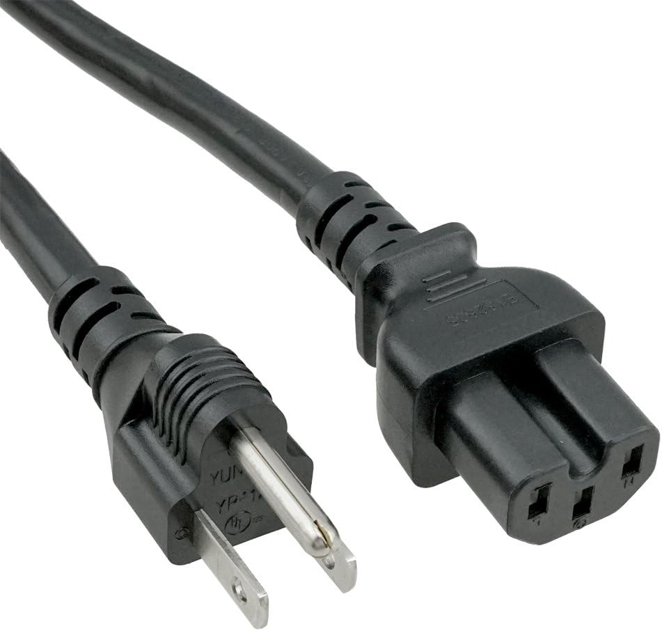 ACP1029 NEMA 5-15 Standard 3 Prong USA Plug to IEC C15 high Temperature Receptacle 6 Foot (1.83 Meters) Power Cord with UL Certification. Suitable for use with Kettles or Any high Temp. Application.