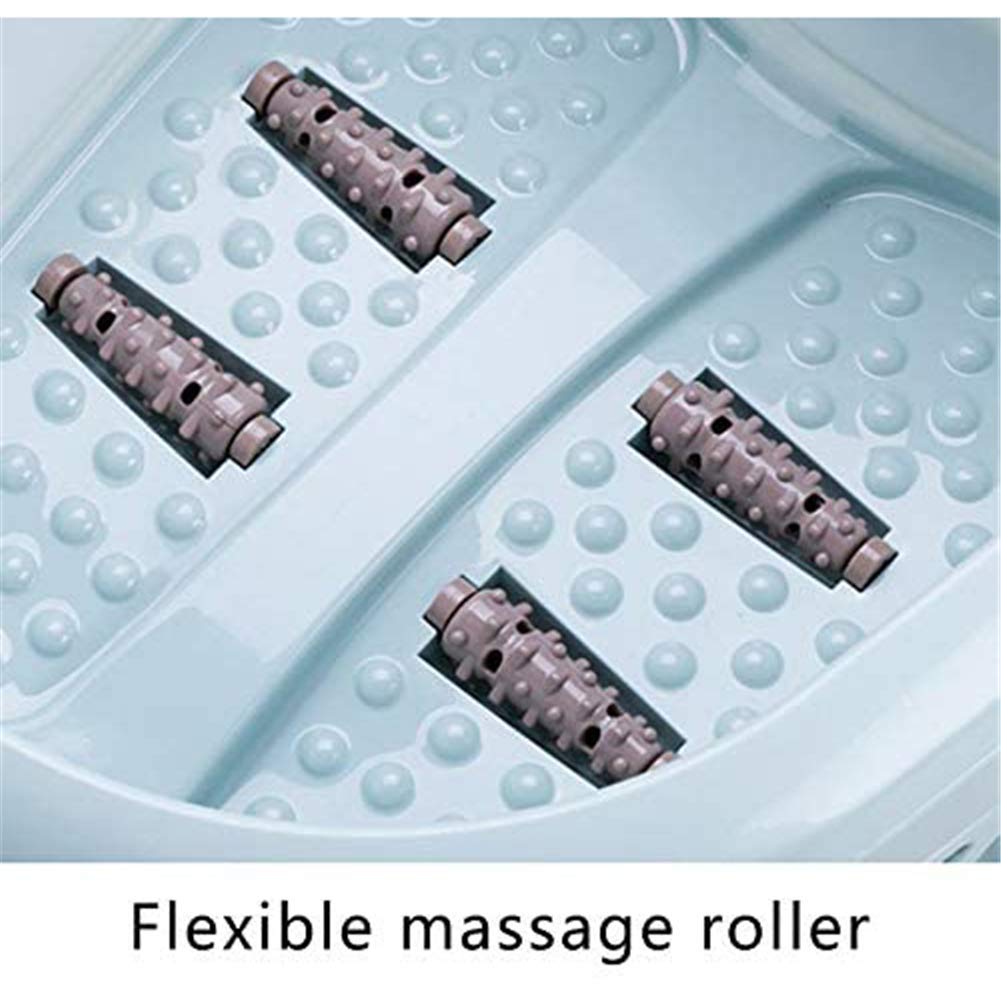 Bañera plegable para pies con 4 rodillos masajeadores, lavabo de plástico grueso y resistente para remojar los pies, pedicura y masajear tobillos (rosa) para perseguir la felicidad