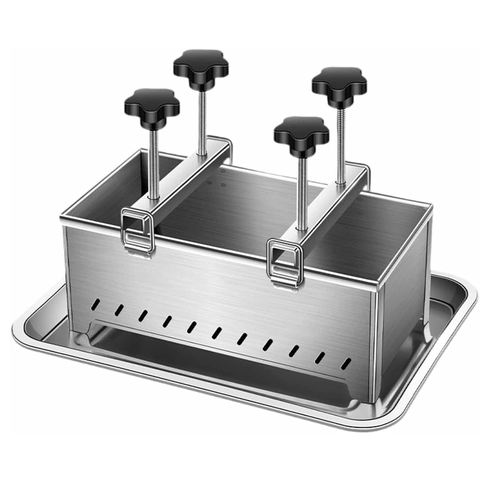 ZHJOPP 1kg Stainless Steel Meat and Tofu Press with Twin-Screw Design for Homemade Burgers, Cheese, and Bacon