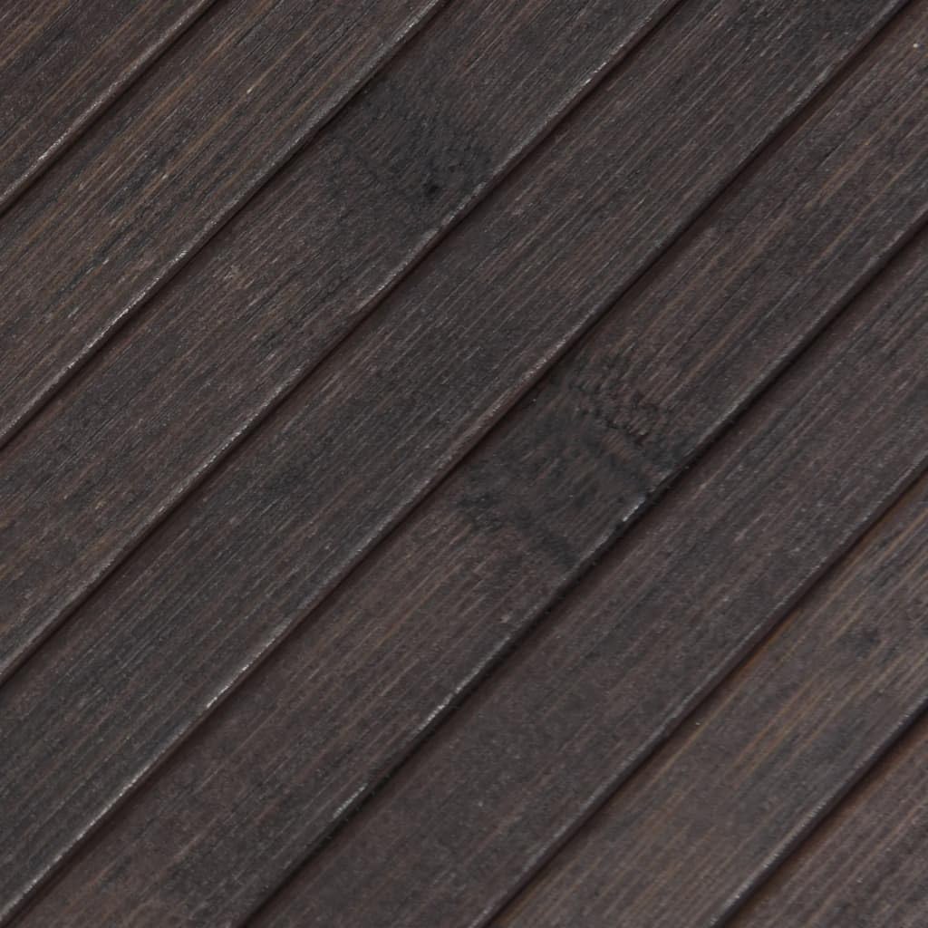 Tappeto Rettangolare Marrone Scuro 100x100 cm in bambù-Tappeto Bamboo Legno Stuoia Antiscivolo Passatoia Pedana bambù Cucina Bagno