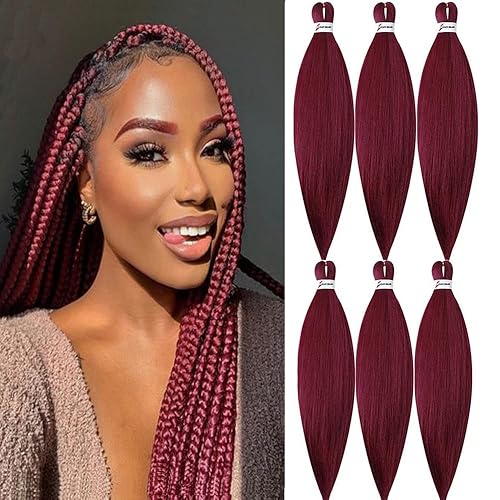 6 paqueteslote de trenzas de ganchillo preestiradas para cabello, con agua caliente, Ombre Jumbo fibra sintética trenzada, extensiones de cabello.,