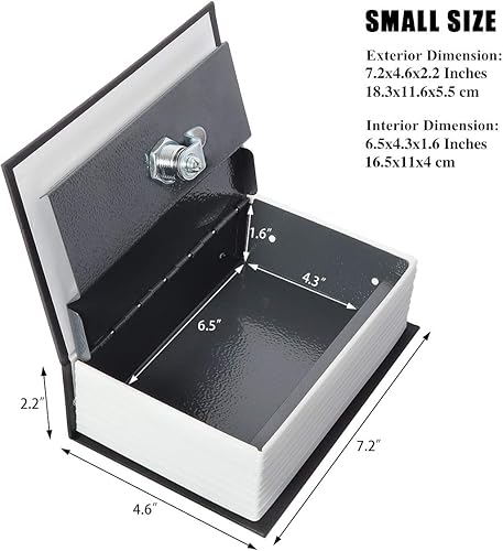Vista 68 de Jssmst SM-BS04 – Caja fuerte de metal para el hogar con cerradura de combinación en forma de libro como distracción 2017, negro