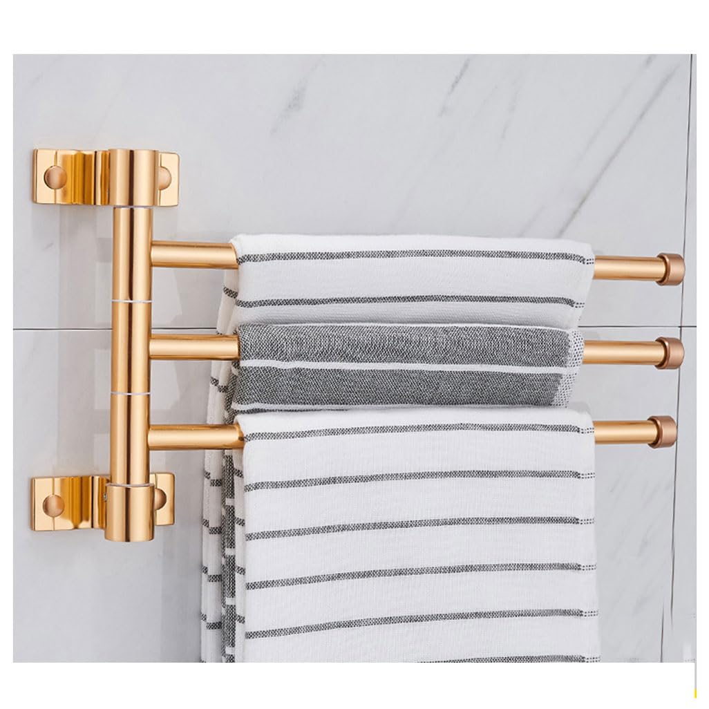 LMYSXAOZ Swing Out Towel Bar, Swivel Rack Bar Rails Black for Bathroom, Wall Mounted Folding Arm Hand Hooks Hanger Holder Space Saving Laundry, Kitchen 3Bars