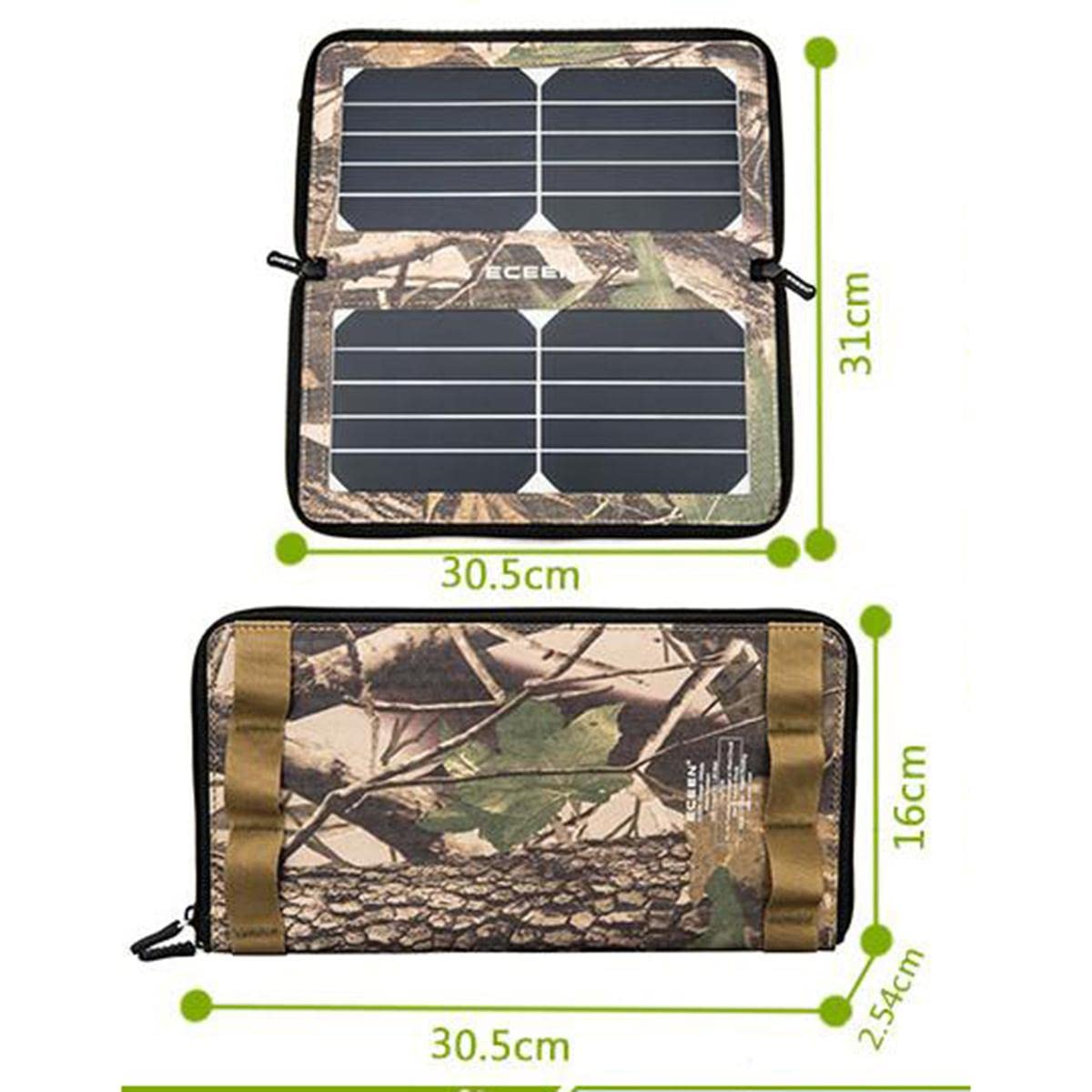 Pannello Solare, Caricatore Solare Portatile da 10 W, Porte USB, Pannello Solare Impermeabile, Banca di energia Solare Wireless per Smartphone, Tablet e Altro, Pannello Solare Pieghevole, Nero