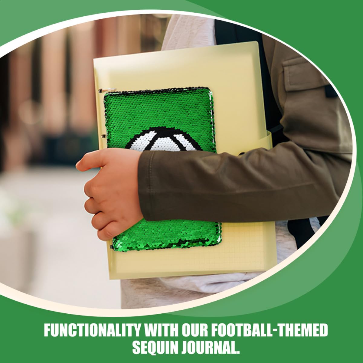 KESYOO Diario con Lucchetto e Paillettes Reversibili Tema Calcio Set 2 Pezzi Quaderno Portatile per Ragazzi e Ragazze Diario Scuola Calcio con Blocco Sicurezza Adolescente