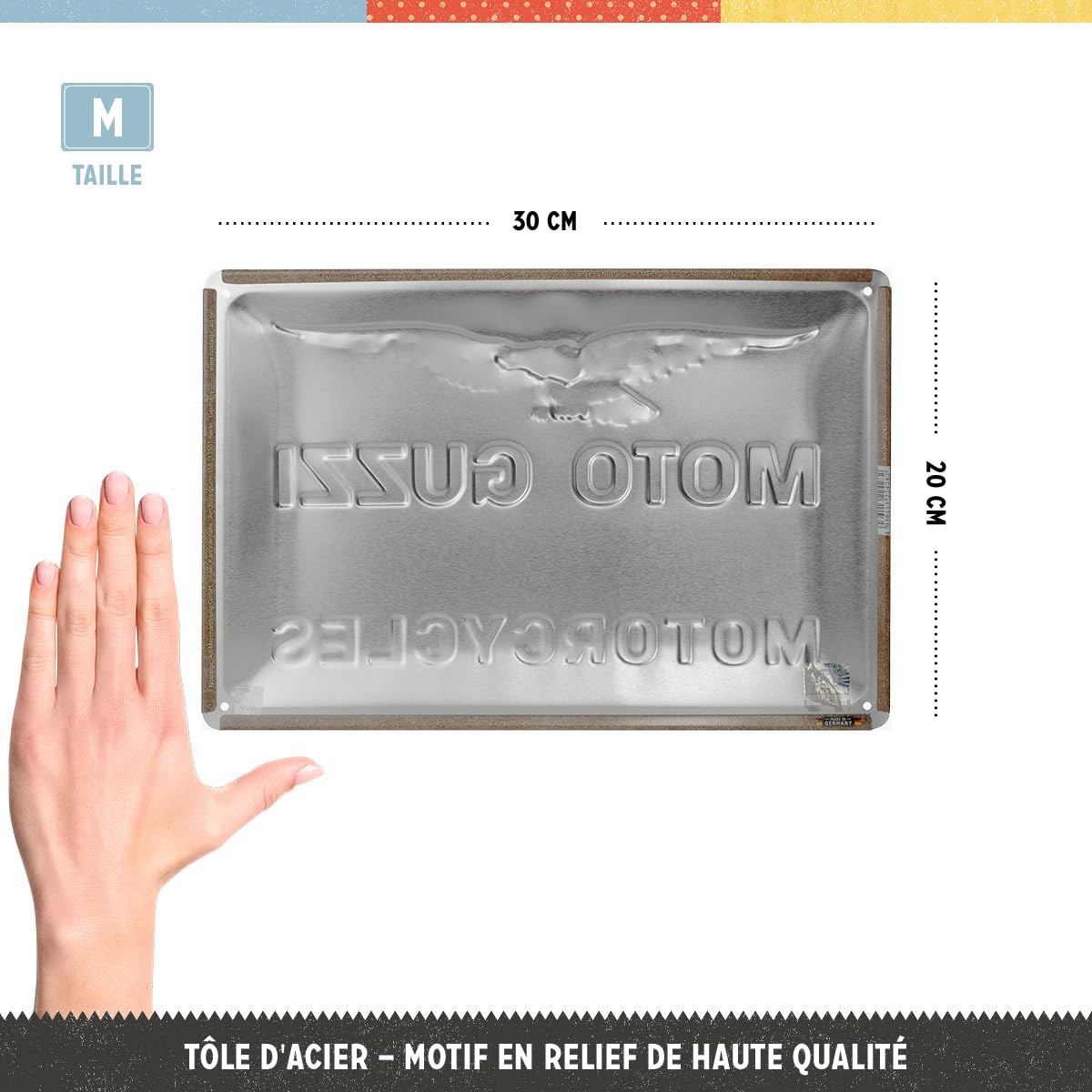 Nostalgic-Art Plaque Métallique Rétro 20 X 30 Cm Moto Guzzi