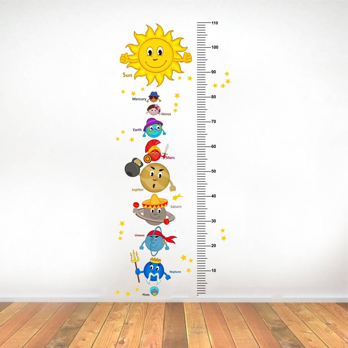 Rawpockets Solar System Cartoons  Wall Stickers for Kids Room,Schools,Nursery Etc (PVC Vinyl,Multicolour) (Solar System and Height Measurements, 3) (B0CMZQ36DS) Amazon Price History, Amazon Price Tracker