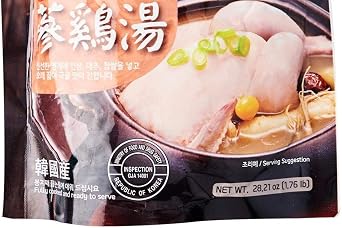 Harim Korean Ginseng Chicken Stew, Traditional Whole Chicken with Vegetable Broth, 800g