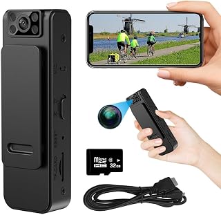 CJBIN Body Camera, Portable Bodycam, Body Worn Camera with Audio Video and Night Vision,1080P HD Body Cam with 32GB Memory Card, 130° Wide Angle, 180° Rotation Lens, Wearable Video Recorder