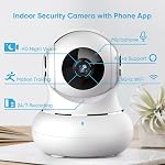 Caméra de sécurité intérieure, Caméra pour animaux de compagnie avec application, WiFi Caméra intérieure pour bébé/chien, 2K Caméra de sécurité pour Baby Monitor, 360° Pan & Tilt IP Caméra pour le suivi, Travaillez avec Alexa,paquet de 4