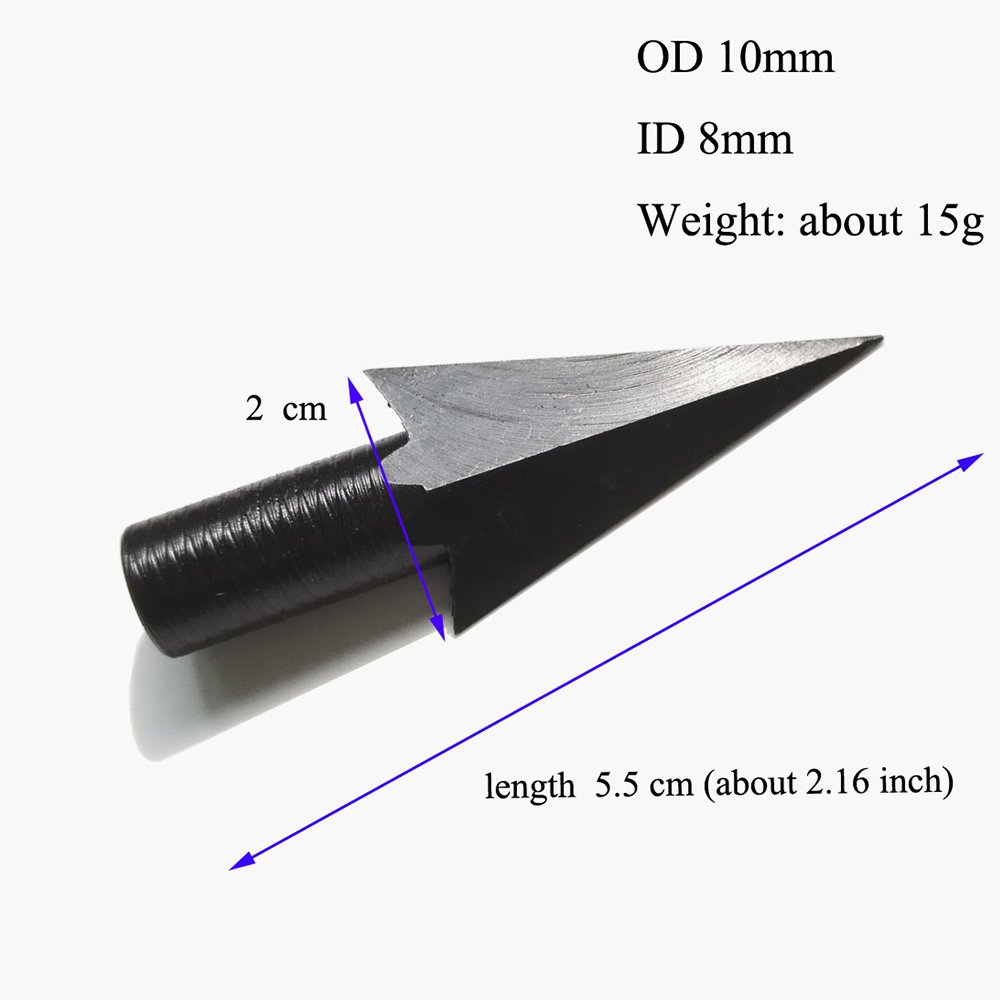 Tiro con L'Arco Metallo Punte di Freccia A Caccia Punte di Freccia All'aperto Broadheads per Frecce in Legno di bambù (3Pcs)