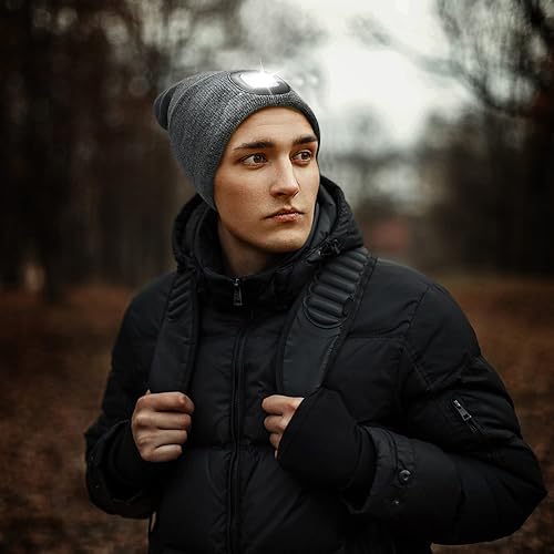 Miniatura 20 de Etsfmoa Gorro unisex con la luz, regalos para hombres, papá, padre, gorras recargables por USB