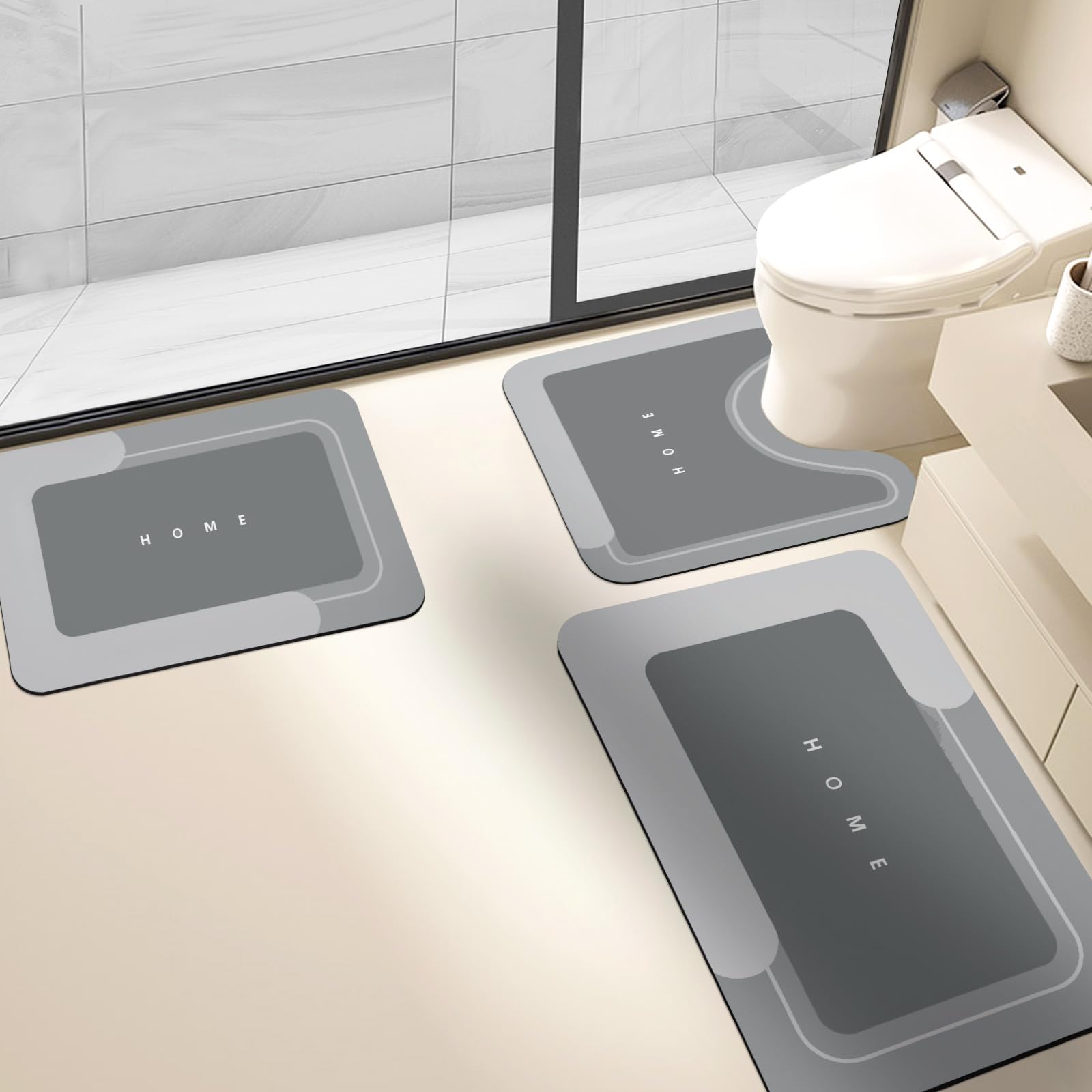 Housego Diatomite Bath Mat Dark Gray