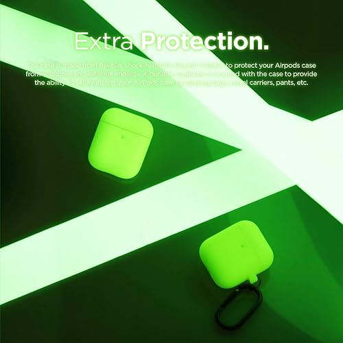 Miniatura 6 de elago Funda de silicona con llavero, compatible con estuche de Apple AirPods 1 y 2, LED frontal visible, compatible con carga inalámbrica, silicona