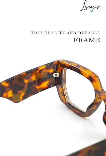 Miniatura 6 de LA022 - Lentes de luz azul cuadrados de gran tamaño para mujer, marco grueso grande, gafas de lectura grandes para computadora y juegos