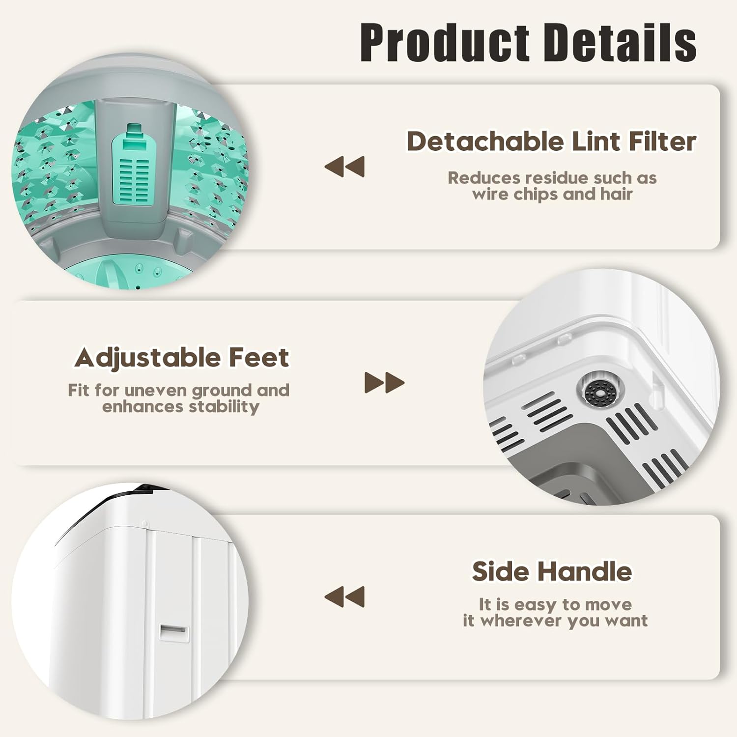 Auertech 28 lbs Portable Washing Machine, Fully Automatic Portable Washer with LED Display, 10 Wash Cycles, 5 Water Levels, 24H Delays, Top Load Washing Machine for Apartment, RV, ...