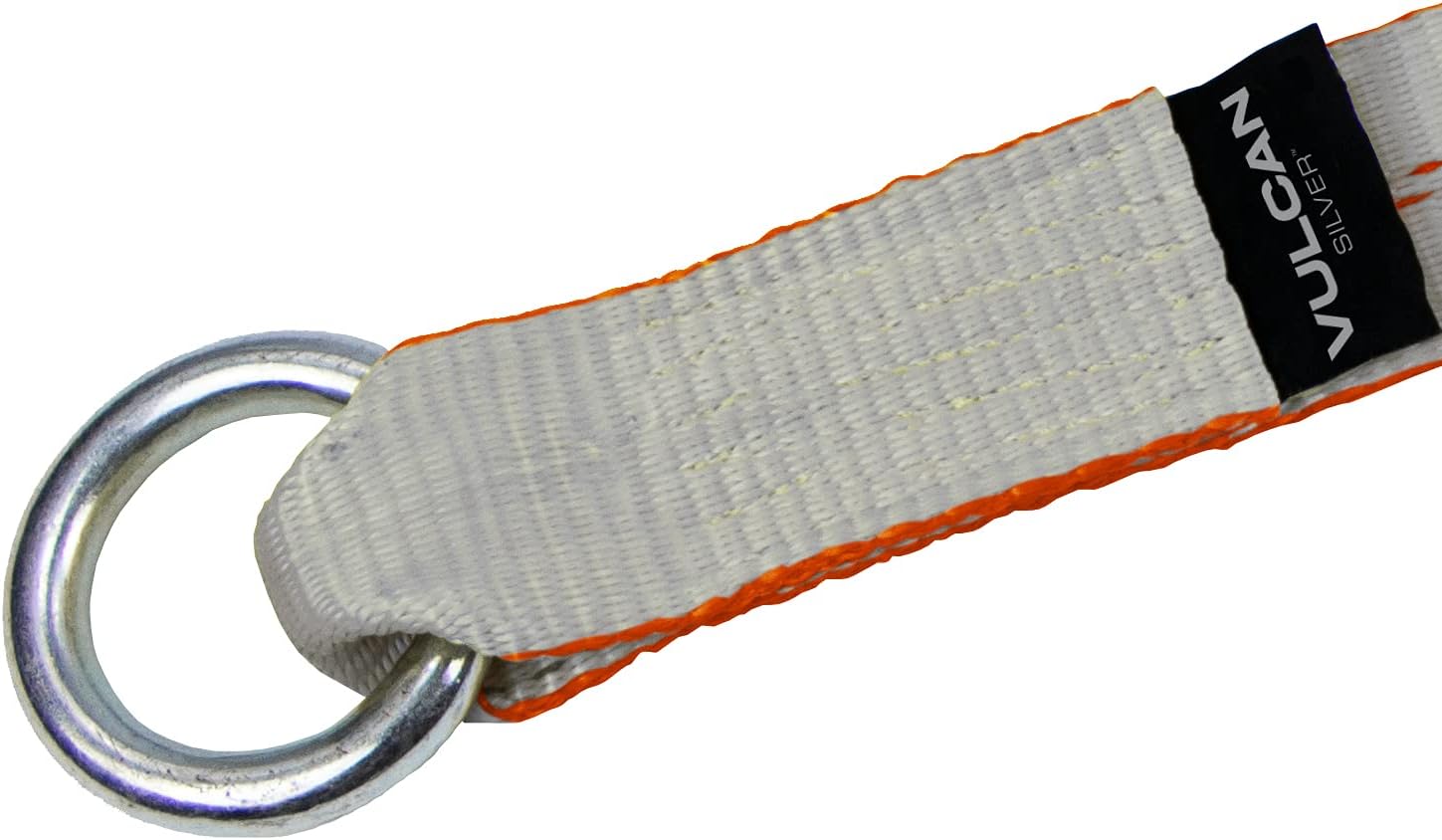 VULCAN Car Tie Down with Chain Anchors - Lasso Style - 2 Inch x 96 Inch - 4 Pack - Silver Series - 3,300 Pound Safe Working Load