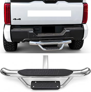 LEDIN 36" Lx6.5 H Towing Hitch Step Bar Drop Step 2" Receiver Chrome Universal Truck Trailer Rear Bumper Guard