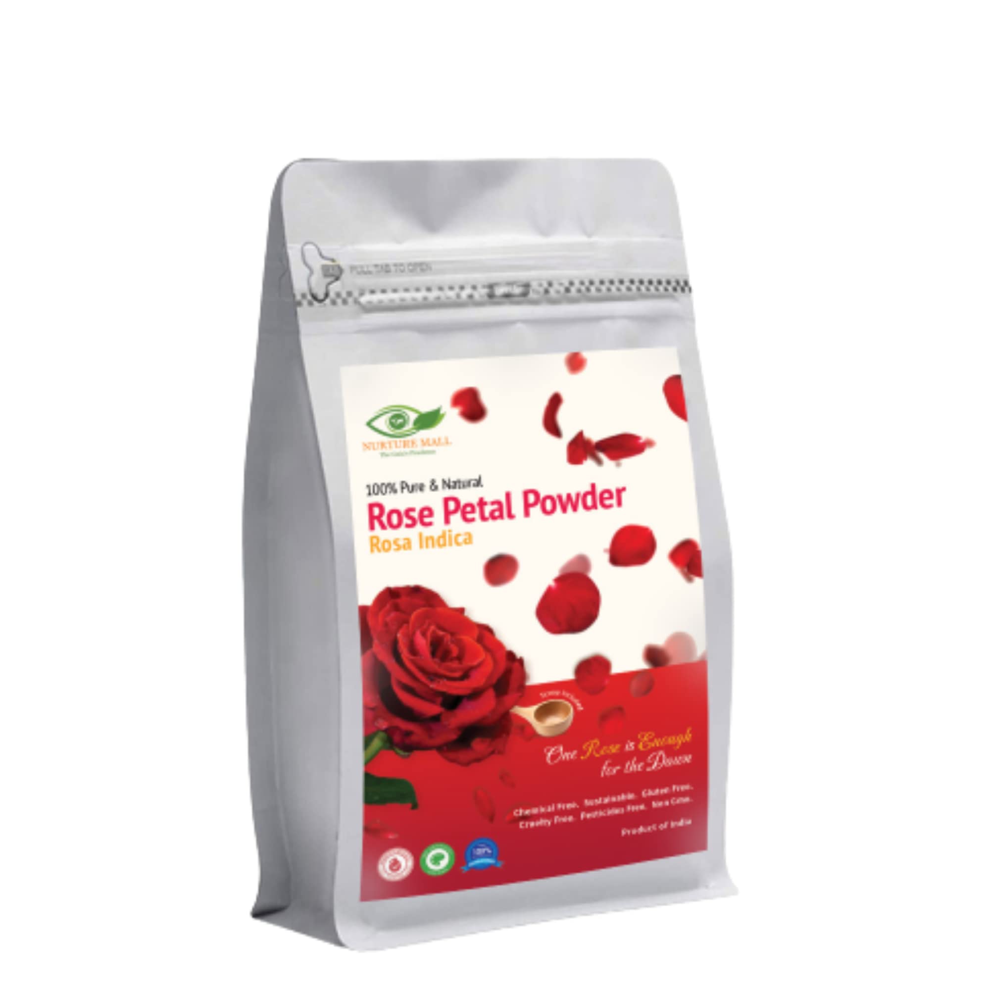 Nurture Mall Rose Petal Powder Face Mask For Face and Skin | Dry Rose Petals Powder | Rose Petal Powder Face Pack | Face Powder for Glowing Skin | Face Pack Powder - 200 Gram