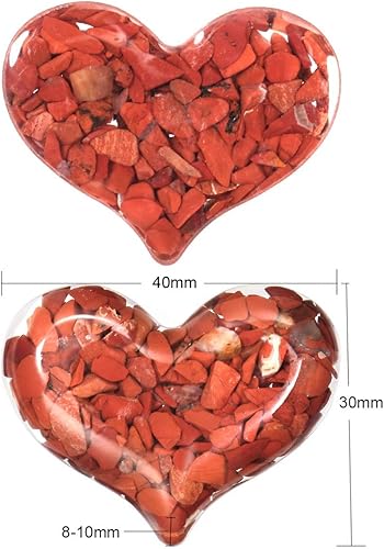 Miniatura 9 de Rockcloud Piedras de bolsillo de cristal con forma de corazón, de resina, para curación de corazón, chips de piedra de cristal para equilibrio de