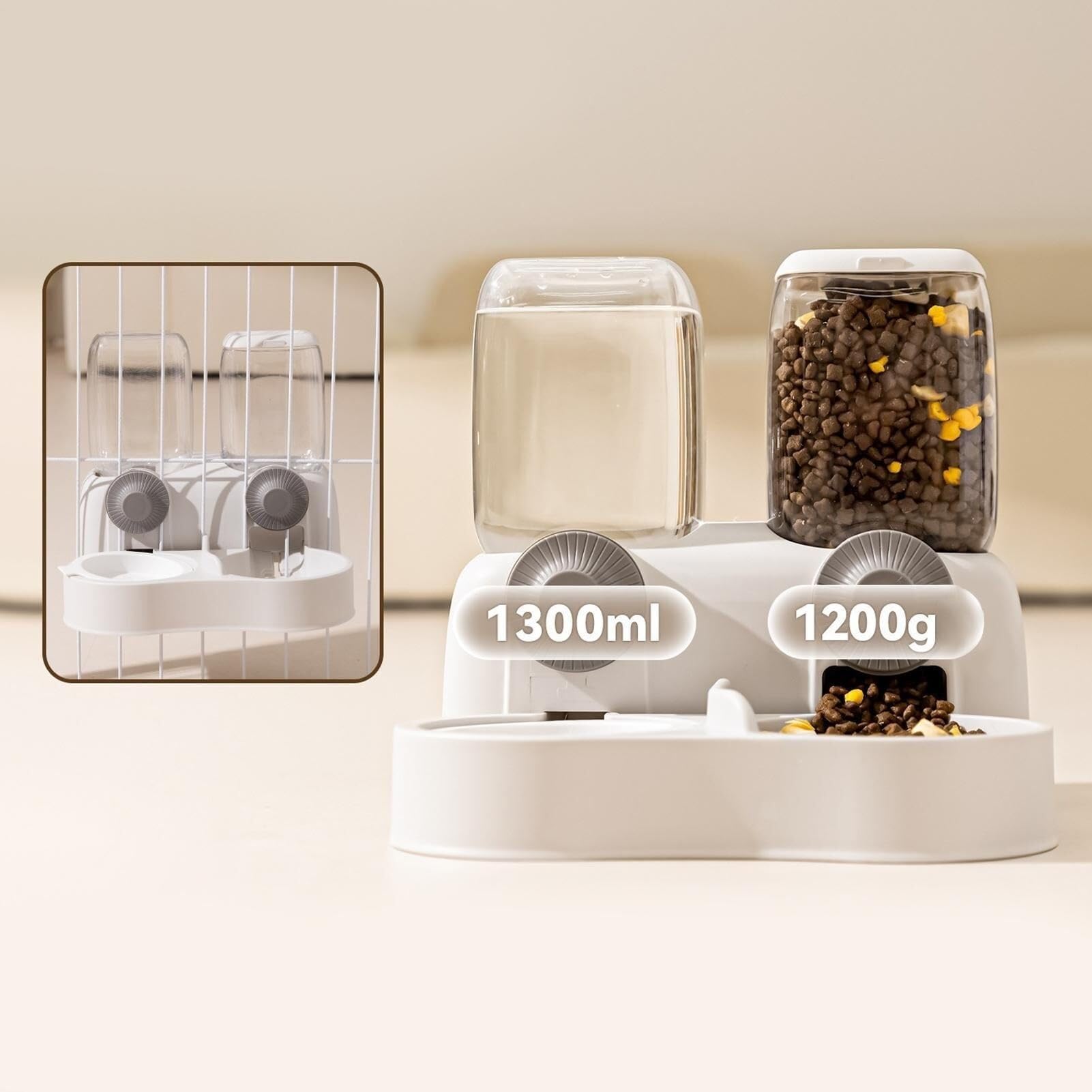 Comedero y Bebedero Automático para Perros y Gatos, 3,8 L | Libre de BPA, antideslizante y a prueba de polvo. Diseño 2 en 1 que ahorra espacio.