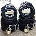 Ardour Crafts CC-3010 Padded Black Real Leather Wrist Ankle Cuffs 4 Pieces Set Restraints Lockable