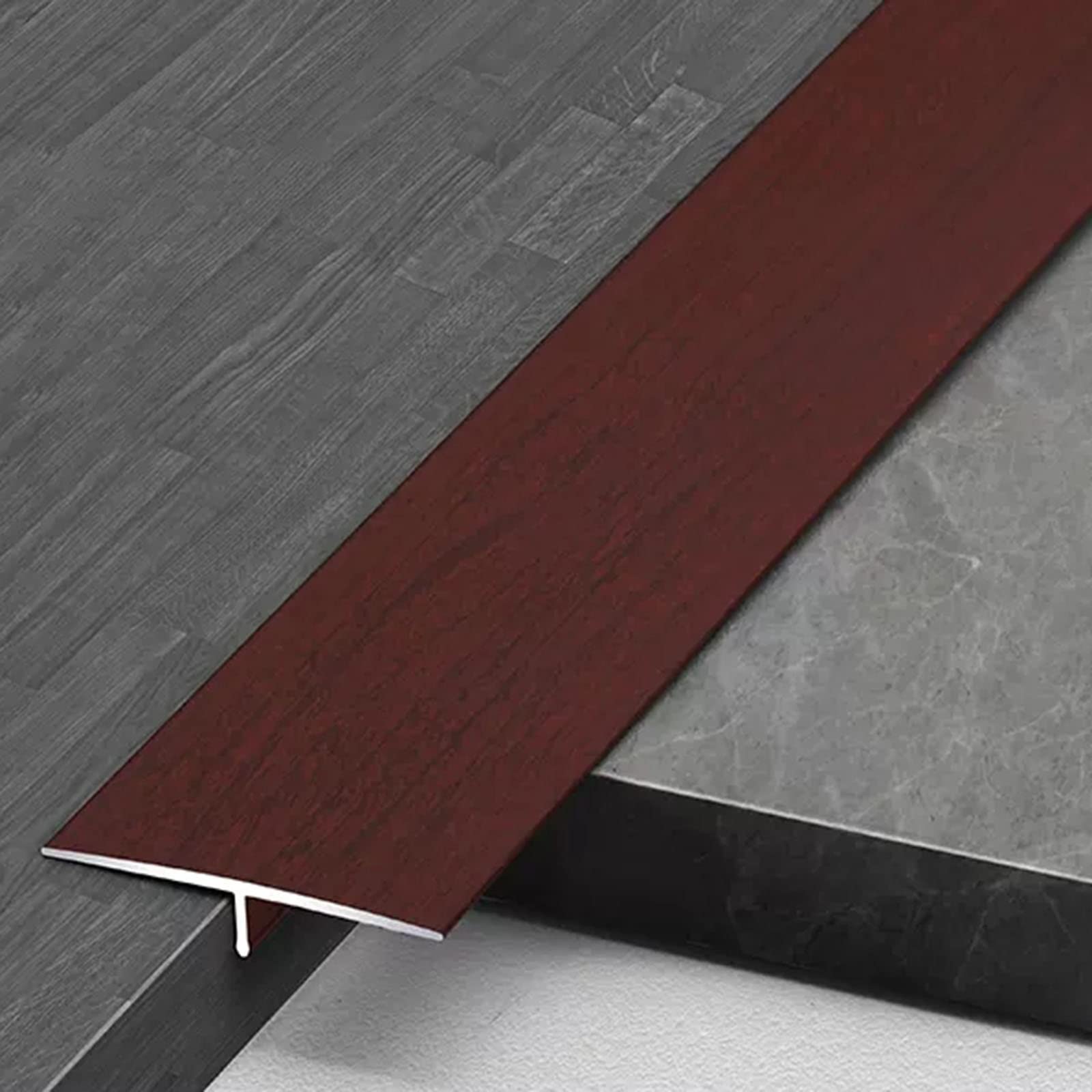 Seuil en aluminium de 1,6" sans espace pour transition de sol stratifié et carrelage