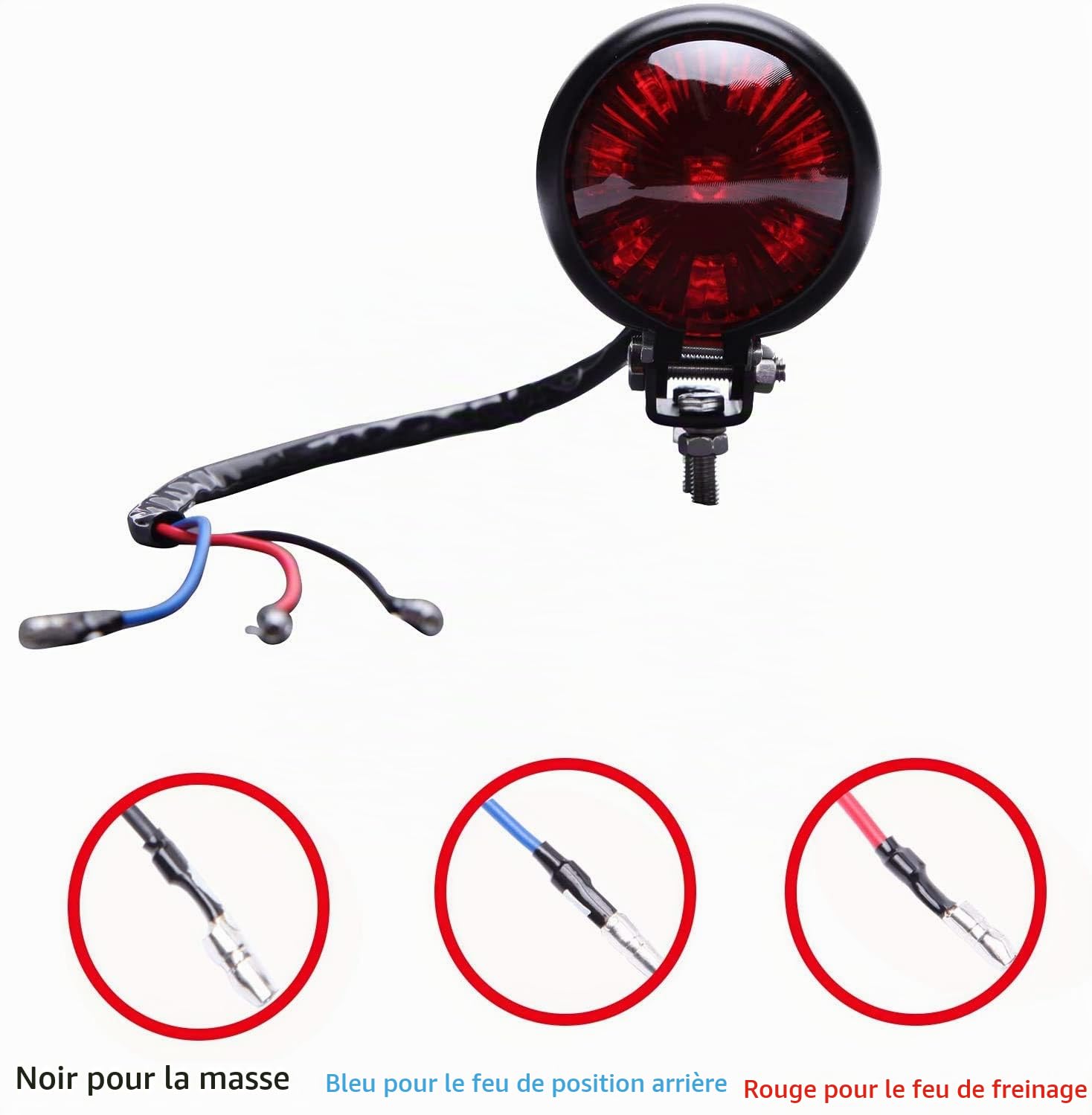 12V Moto Feux Arrière Feu Stop Rouge LED Frein Arrière Lampe pour Street Bike Chopper Bobber Cafe Racer Cruiser Custom.