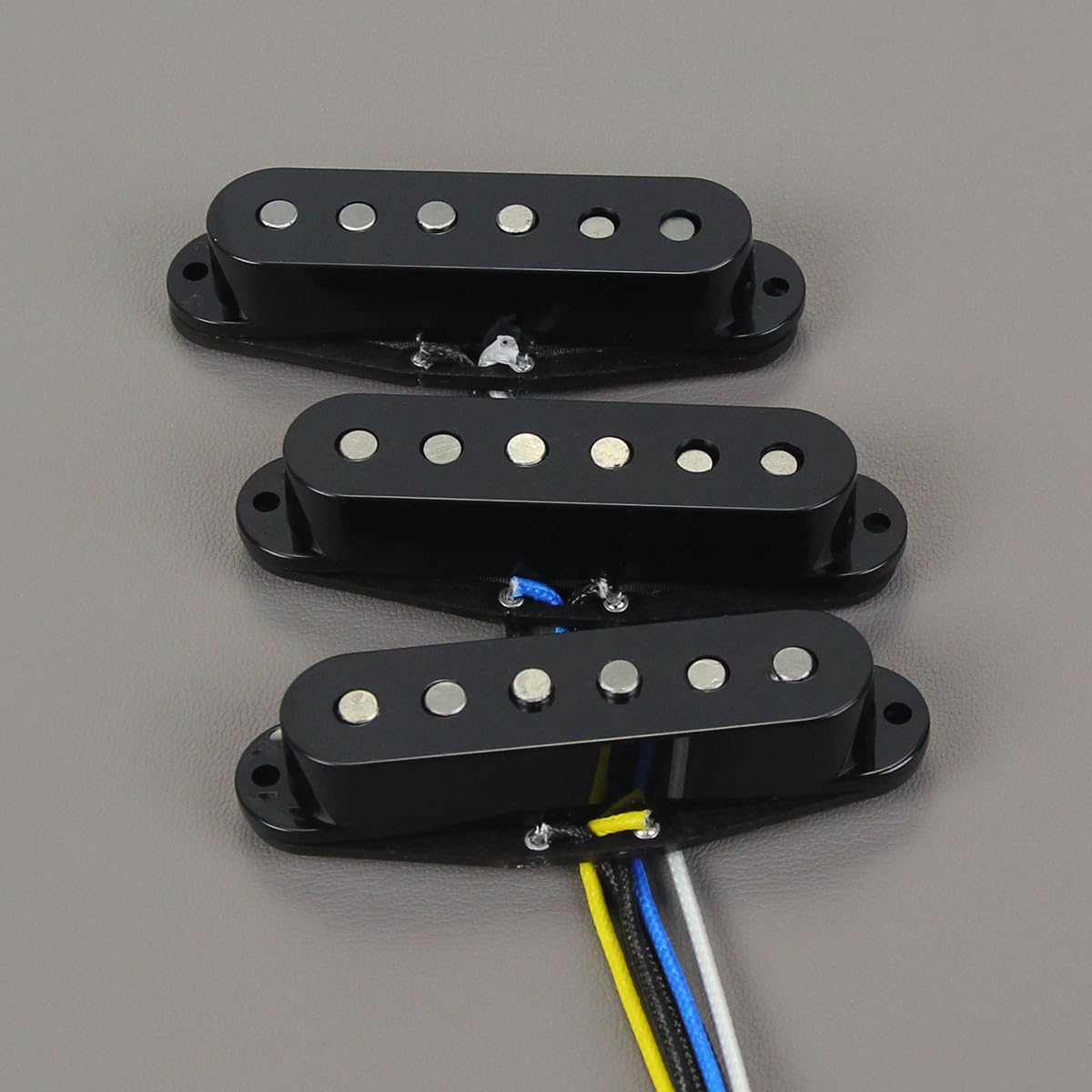 FLEOR Single-Coil-Tonabnehmer Alnik 5 ST -Pickup Versetzte Gitarrenhals-/Mitten-/Steg-Tonabnehmer für SQ ST Pickup-Ersatz, schwarz
