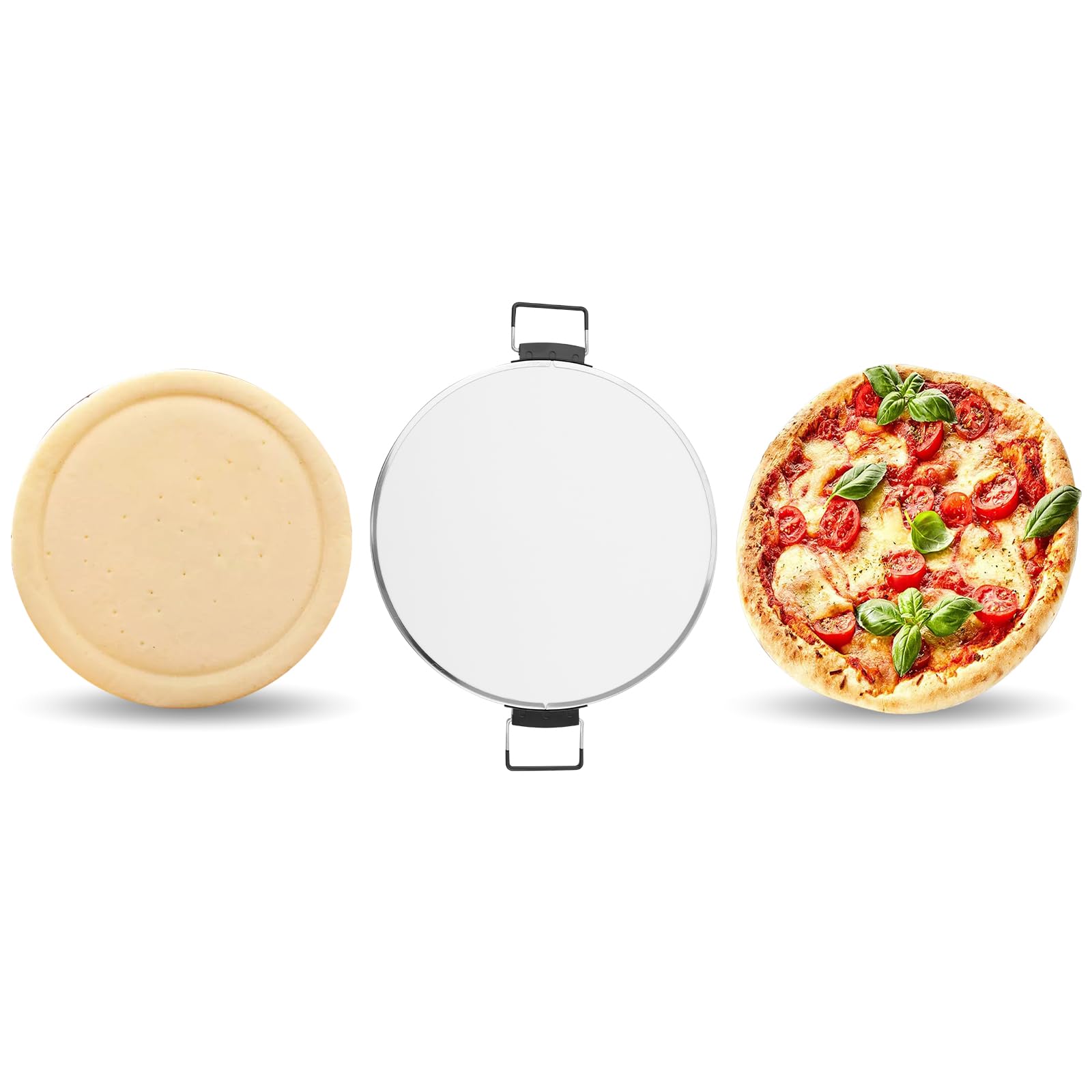 Pietra per pizza bianca originale per forni da pizza – 31 cm piastra in pietra ollare naturale – per pavimenti croccanti della pizza
