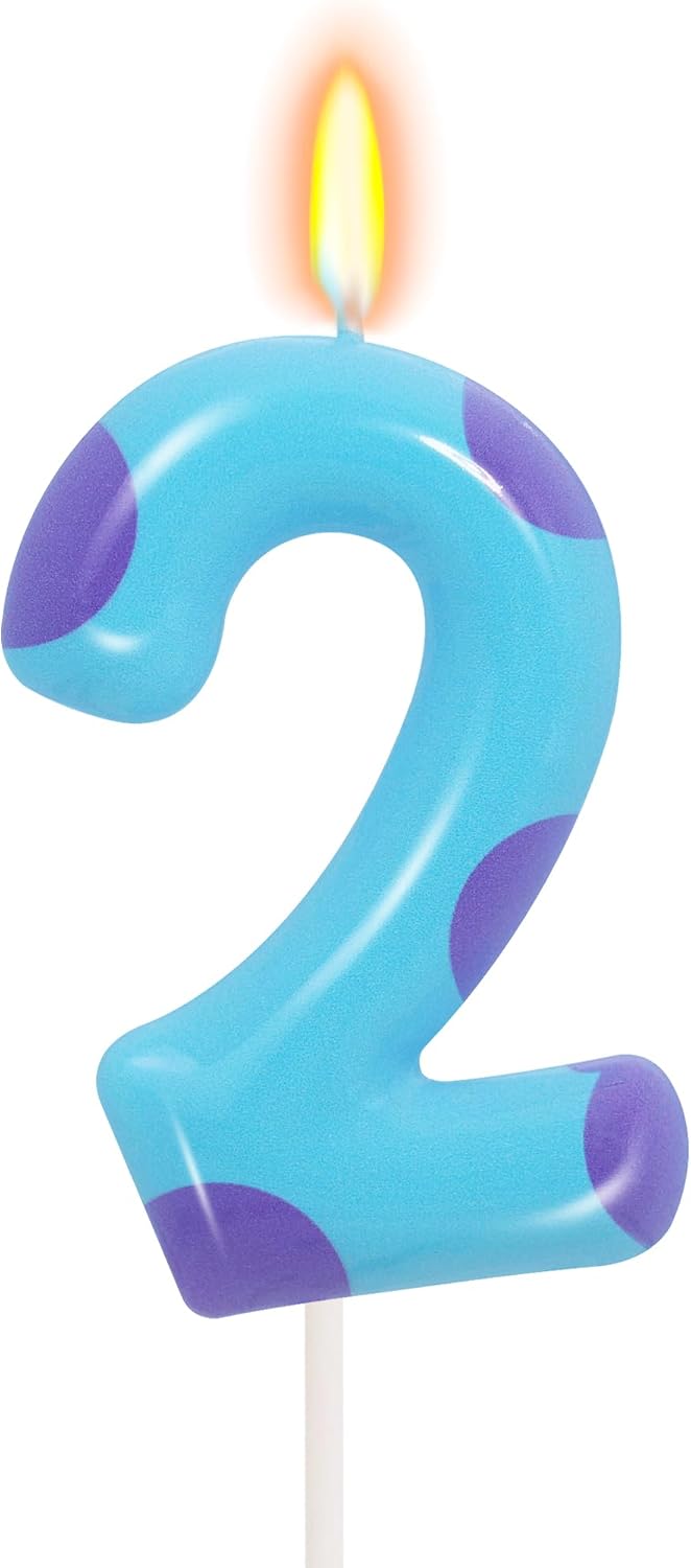 Monster Number 2 Birthday Candles, Monsters Party Decorations