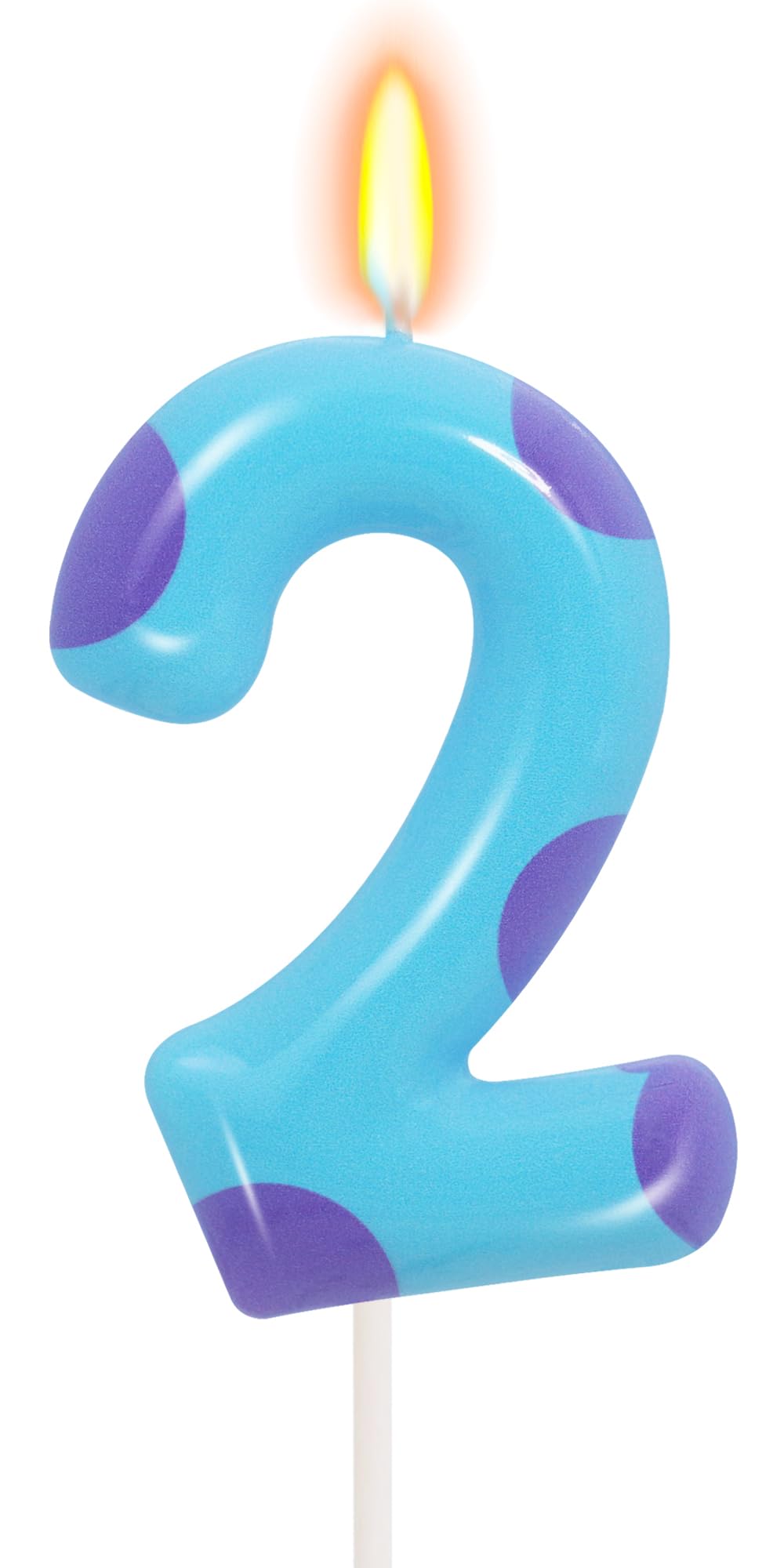 Velas de cumpleaños con temática de monstruo número 2, 2 velas de cumpleaños para niños y niñas, decoración de fiesta temática de dibujos animados