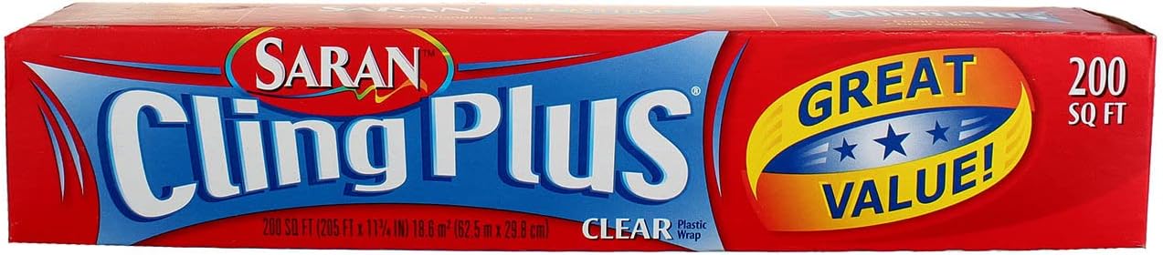Saran Wrap Cling Plus Wrap 200 sq.', Boxed, 2 Count (Pack of 1)