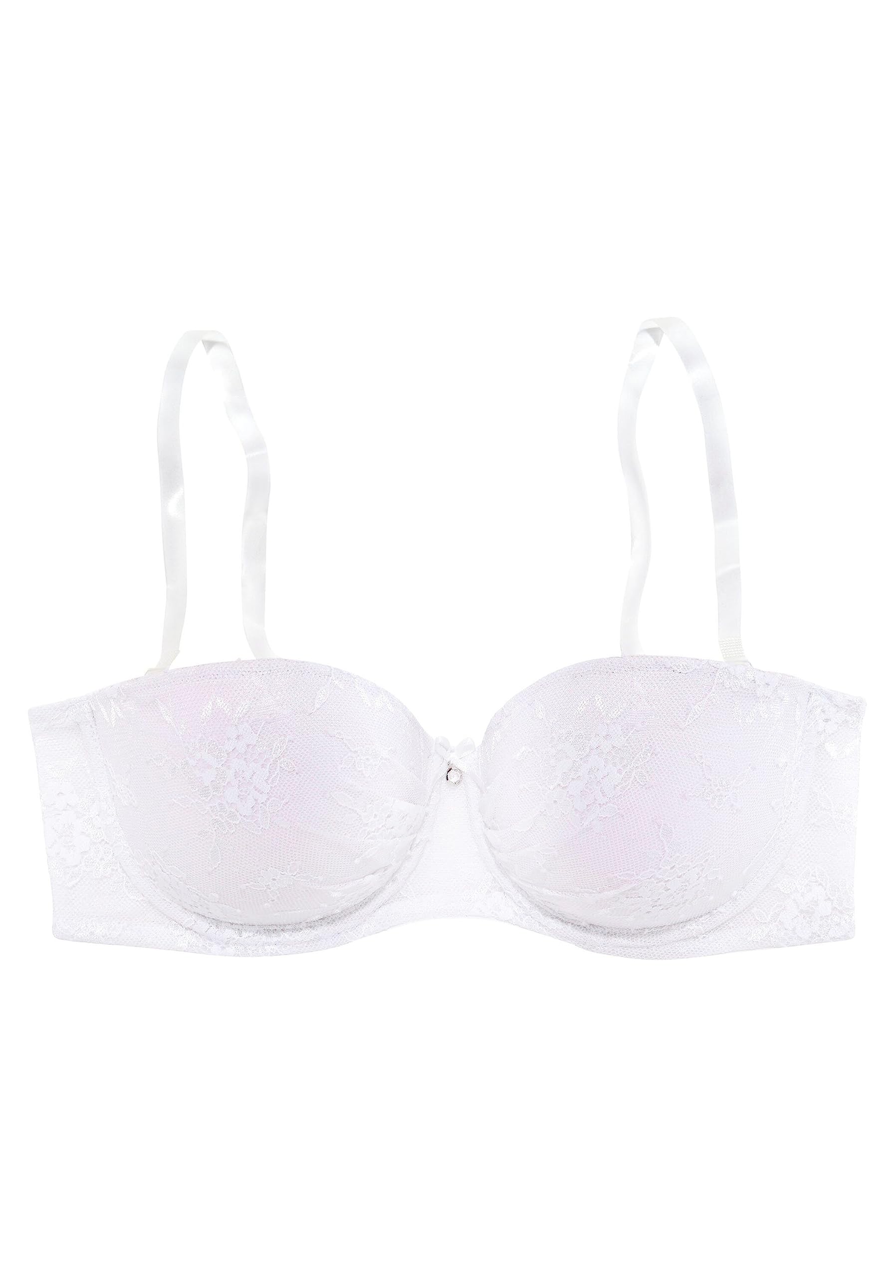 Lascana Damen Push-up-BH mit abnehmbaren Trägern, Spitze, rutschfest, viele Tragevarianten - der Flexible für jeden Anlass