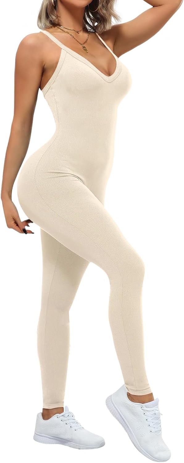 VUTRU Women Jumpsuits Sexy V Neck Tank One Piece Bodysuit Shapewear Romper Workout Casual Holiday Wear - Image 2