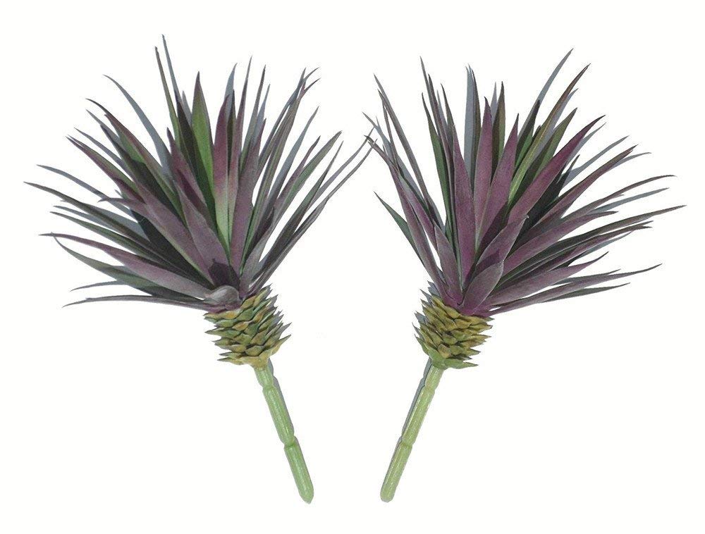 Gecter Mixed Artificial Succulent Flowers Plants Unpotted Decor Stems Faux Succulents Plants Bulk Assorted Picks for Home Decor Indoor Wall Garden DIY Decorations (2 x 7 Agave Purple)