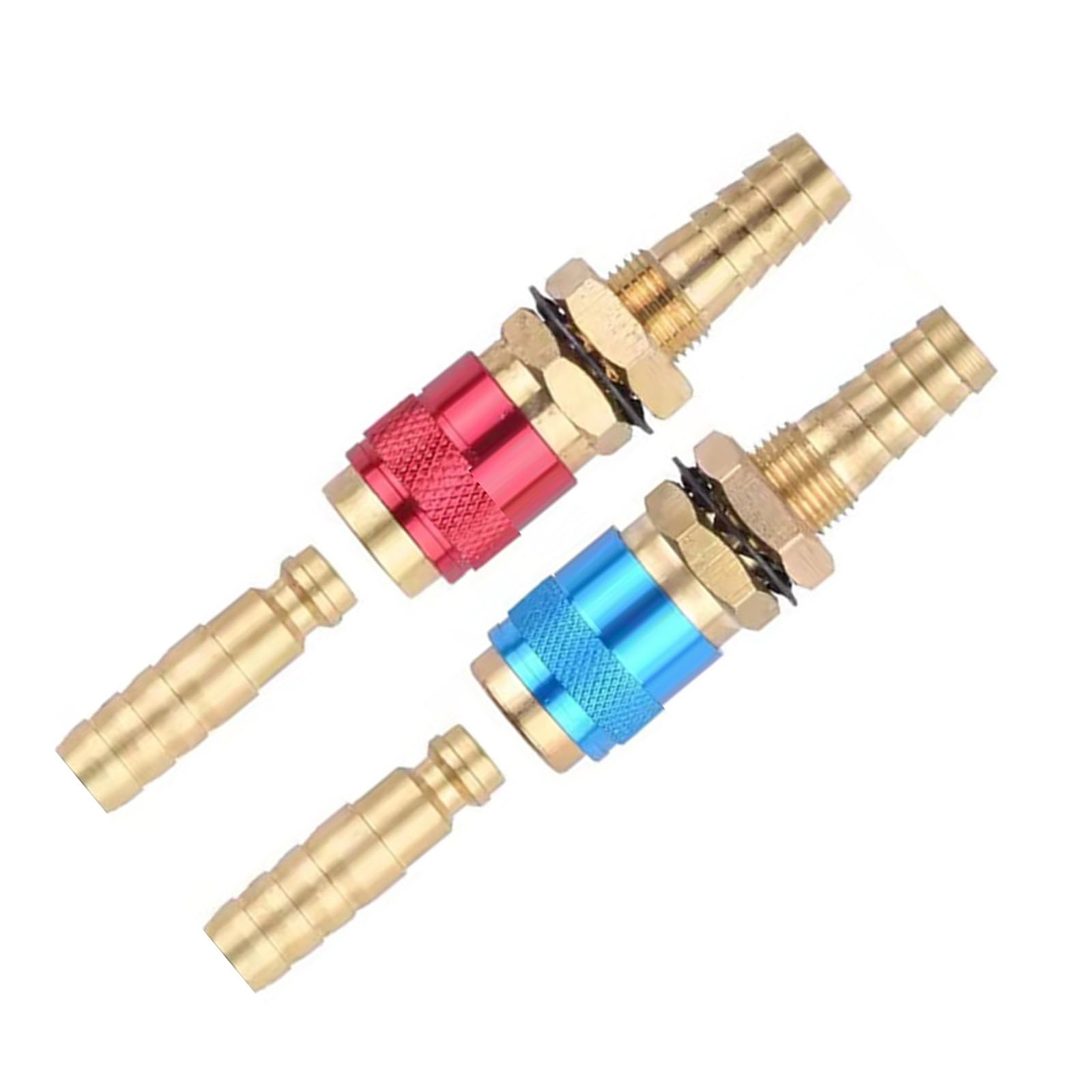 2Pcs Quickly Disconnects Brass Adapters M 6 / M 8/10 Size for TIG Welding Machine Water Flows Welding Torches Connectors Water Cooled Adapters for TIG Welder
