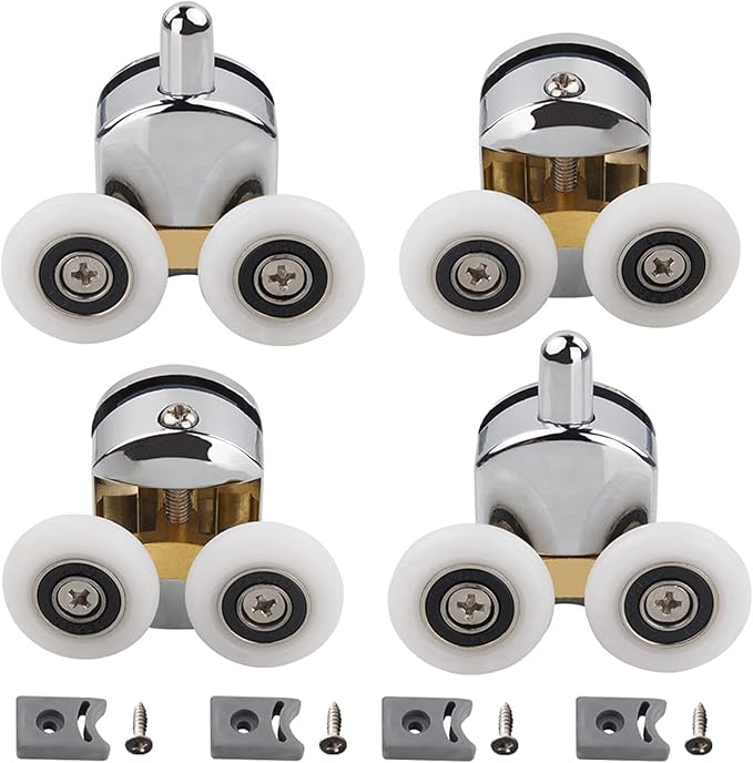 Shower Door Fixing Pulleys 4 Pieces Curved Shower Door Rollers 23mm (2